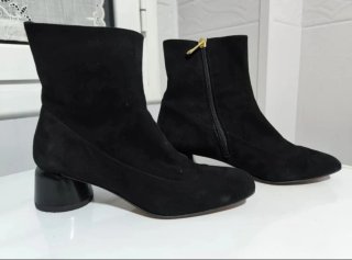Botines Castañer negros tacón bloque