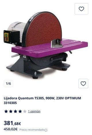 Lijadora de disco OPTIMUM TS 305 - SEMI NUEVA !!