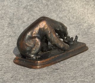 Escultura Oso Bronce Macizo VALL