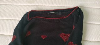 Jersey Desigual Negro Corazones Brillantes