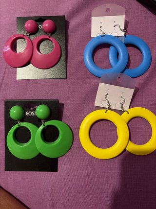 Zarcillos Aros Grandes Colores flamencos