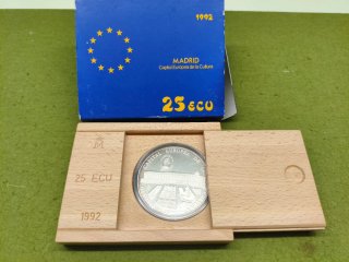 Moneda 25 ECU Plata 5 Onzas Troy 1992