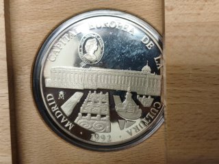 Moneda 25 ECU Plata 5 Onzas Troy 1992