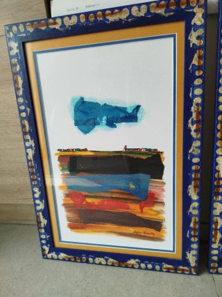 Dos cuadros acuarela de López Vicente. Firmados.