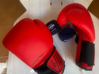 Saco de boxeo Outshock rojo,guantes y protecciones
