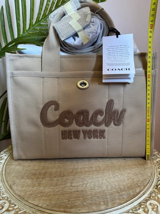 Bolso Tote Coach Beige Grande 34cm