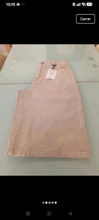 Bermudas Jorts Unisex Bershka Beige