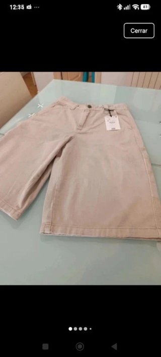 Bermudas Jorts Unisex Bershka Beige