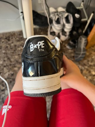 Zapatillas BAPESTA A BATHING APE negras y blancas