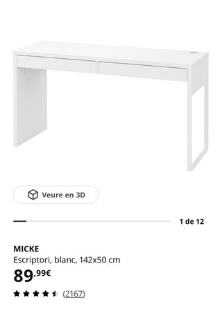 Escritorio Blanco IKEA Micke