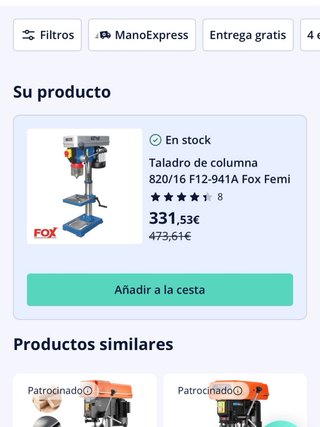 Taladro de columna FOX - SEMI NUEVO.