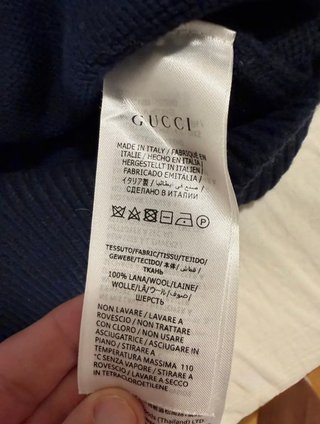 Maglione Gucci 100% Lana Blu Stagione 2024 size S
