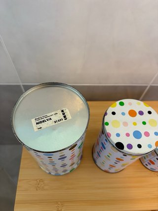 Set 3 Scatole Latta Ikea a Pois