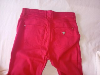 Pantalón Guess Rojo Talla 28 Lycra