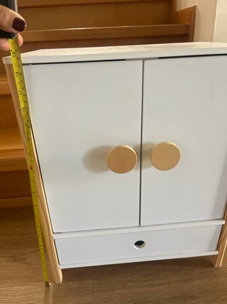 Armario Ropa Muñecas Madera Blanco