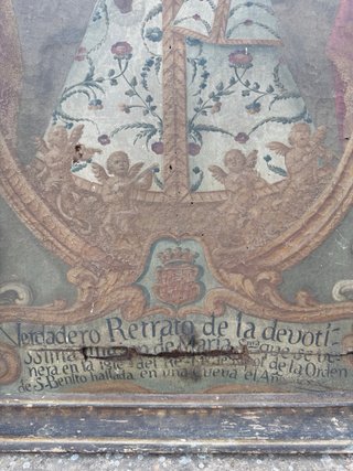 Antiguo cuadro religioso Virgen Negra