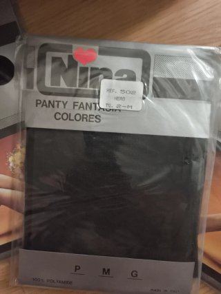5 Medias Nina Luxus Talla M Negras