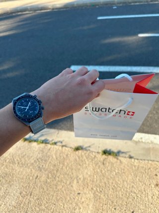 Omega x Swatch Plata/Negro