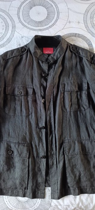 Chaqueta Lino Negra Hombre