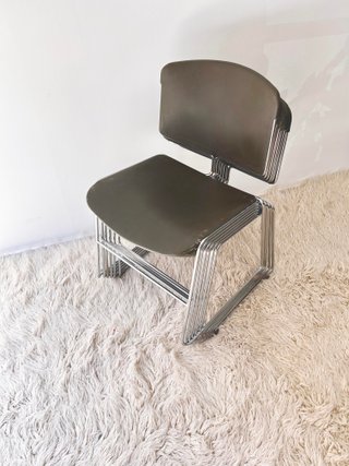 SET DE SEIS SILLAS APILABLES STEELCASE, AÑOS 80