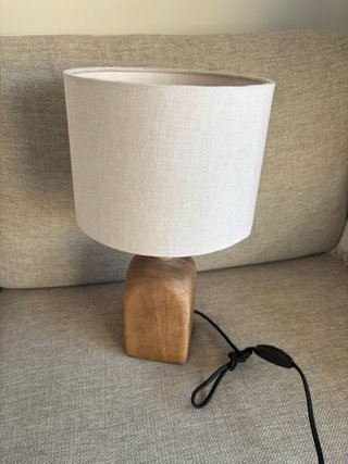 Lámpara Zara Home madera y lino