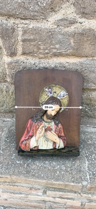 Sagrado Corazón Jesús Relieve Antiguo