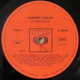 Roberto Carlos La Distancia LP 1974 CBS