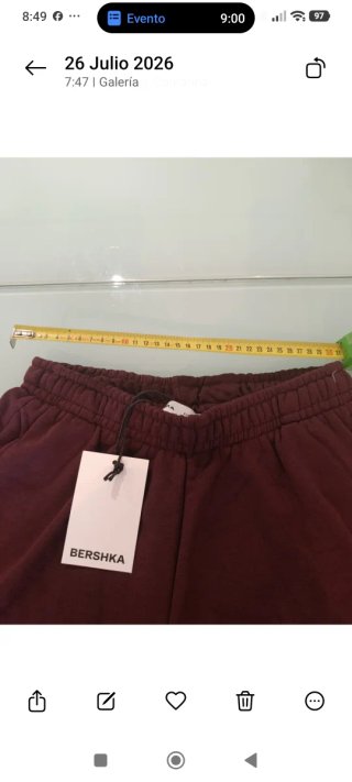 Bermudas Jorts Fusion Sport Casual Bershka burdeos