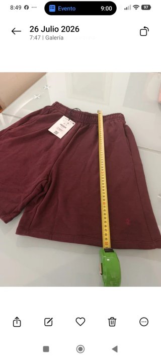 Bermudas Jorts Fusion Sport Casual Bershka burdeos