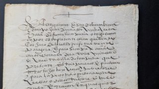 Manuscrito antiguo 1594 Palencia