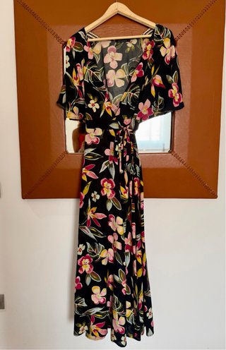Vestido largo estampado flores