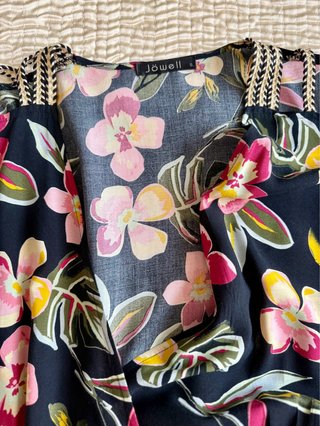 Vestido largo estampado flores