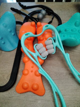 Set Aparatos Masaje Naranja y Turquesa