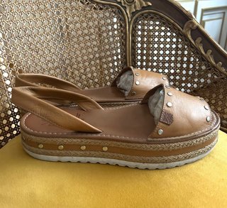 Sandalias POPA cuero marrón T.40
