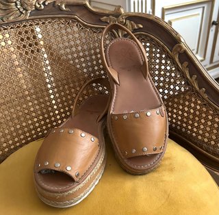 Sandalias POPA cuero marrón T.40