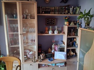 Mueble de salón comedor madera y cristal
