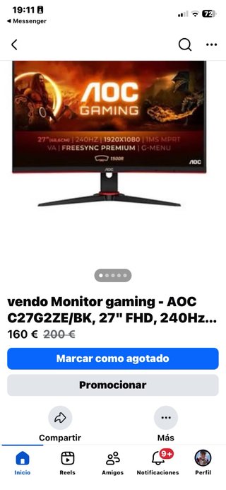 Monitor Gaming AOC C27G2ZE/BK 27 FHD 240Hz