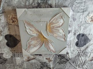 Cuadros Mariposas Beige y Dorado