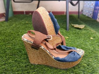 Cuñas Pepe Jeans T-Strap Denim Floral