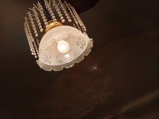 Lámpara colgante vintage cristal y metal