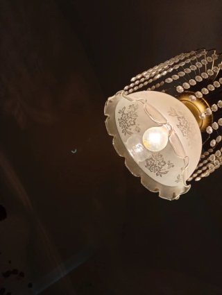 Lámpara colgante vintage cristal y metal