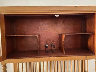 Mueble Platera Antigua Madera Cristal hecho a mano
