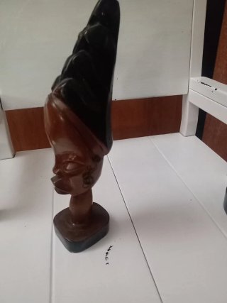 Coppia statue donna africane legno