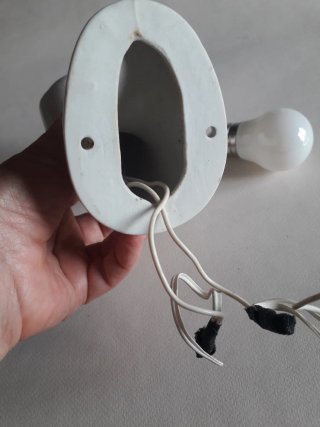 Porta lampada vintage ceramica bianco