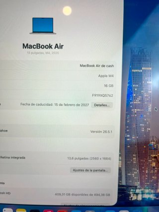 MacBook Air M4 16GB / 512GB - Impecable