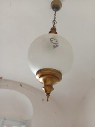 Lámpara colgante vintage cristal y metal