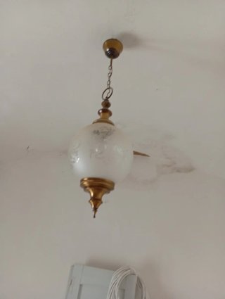 Lámpara colgante vintage cristal y metal