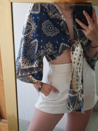 Blusa kimono bohemia talla única