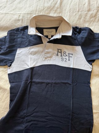 Polo Abercrombie & Fitch Azul y Blanco Talla L