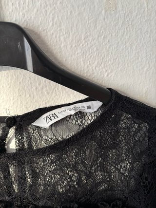 Maglietta trasparente nera Zara